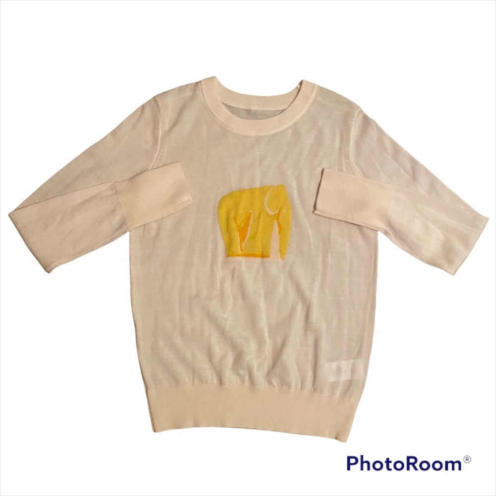 Loewe Cream Elephant 100% Merino Wool Sweater